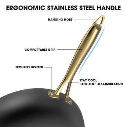 imarku Cast Iron Skillets, Non Stick Frying Pans 2Pcs - 10 inch & 12 Inch Frying Pan Set, Long Lasting Frying Pans Nonstick, Professional Nonstick Frying Pan Easy Clean, Birthday Gifts for Women Men