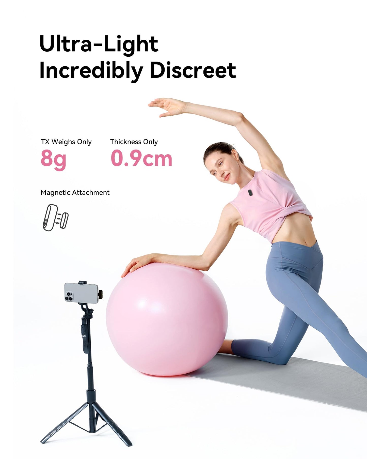 Hollyland Lark A1 Wireless Microphone for iPhone 17/16/15 & Android, 48kHz/24-bit, 3-Level Intelligent Noise Cancel, Mini Mic for YouTube, Podcast, Vlogging (Black, 2TX + USB-C RX + Charging Case)