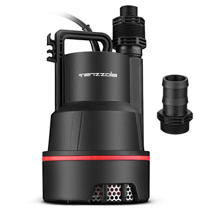 Tenzzola Sump Pump, 1/3 HP 2400GPH Submersible Utility Water Pump, Thermoplastic Portable Electric Water Removal Transfer Pump with 16.4FT Cord for Swimming Pool Basement Garden Pond Tubs Draining