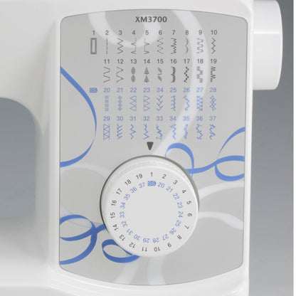 Brother XM3700 Machine, 37 Built-in Stitches, 5 Included Sewing Feet, 17.5 x 7.6 x 14.25 inches, White