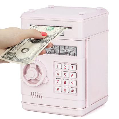 Refasy Banks for Kids,Electronic Piggy Bank ATM Bank for Kids Cash Coin Can Girls Piggy Bank Money Bank for Children Kids Safe Money Saving Box Gifts Coin Bank for Boys Girls