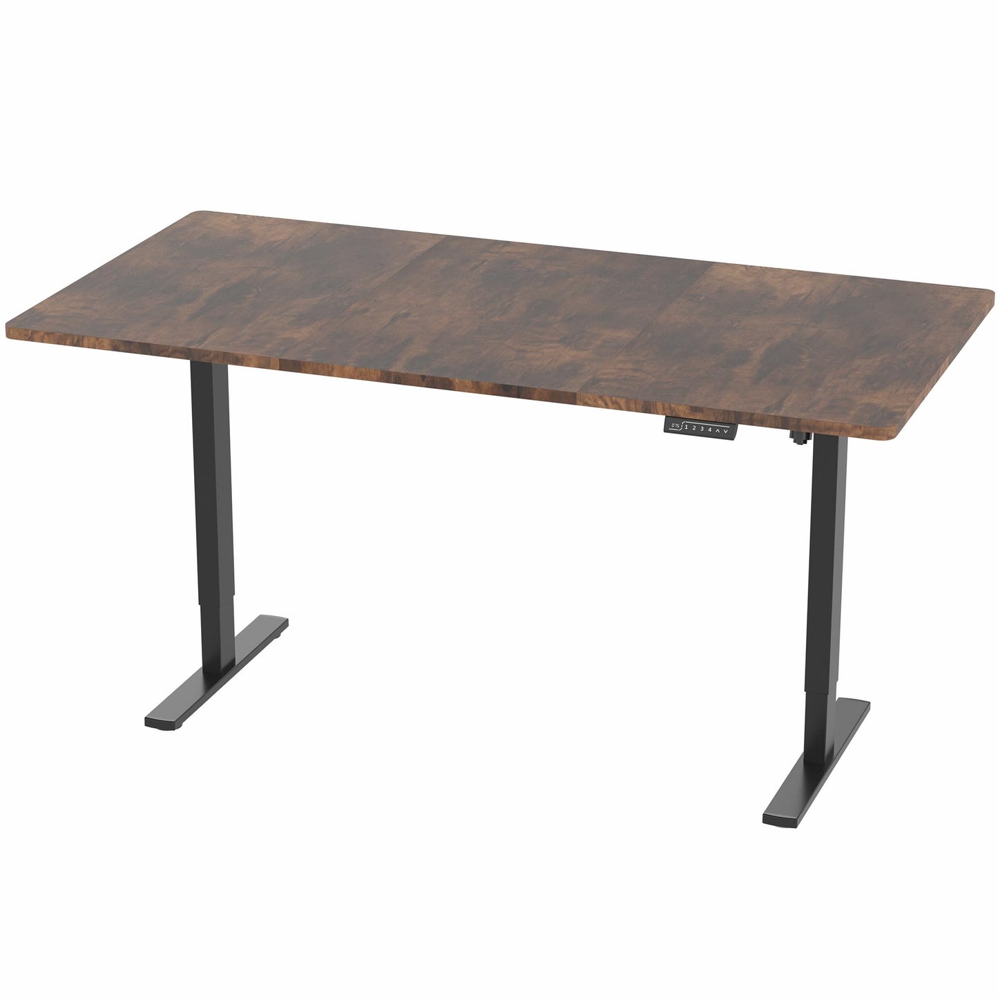 VIVO Electric 71 x 36 inch Rustic Standing Desk Workstation, Memory Controller Height Adjustment, 1B Series, Vintage Brown Top Black Frame, DESK-KIT-1B7N-36