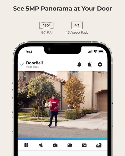 REOLINK Video Doorbell PoE Camera – 2K IP Security Camera Outdoor with Chime V2, 4:3 Aspect Ratio, 180 Degree Diagonal, 2-Way Talk, Plug & Play, Secured Local Storage, No Monthly Fee