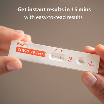 iHealth COVID-19 Antigen Rapid Test, 1 Pack, 5 Tests Total, FDA EUA Authorized OTC at-Home Self Test, Results in 15 Minutes with Non-invasive Nasal Swab, Easy to Use & No Discomfort