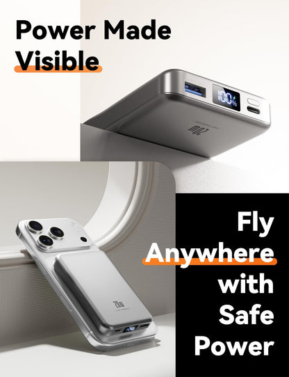 Magnetic Portable Charger, 10000mAh Power Bank, 20W Fast Charging for Magsafe Battery Pack, Travel Essential Wireless Charger Compatible with iPhone 17/16/15/14/13/12 Pro/Max/Air/Plus Series, Samsung