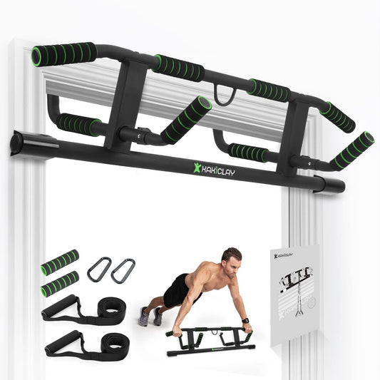 KAKICLAY 2025 Upgrade Multi-Grip Pull Up Bar with Smart Larger Hooks Technology - USA Original Patent, Designed, Shipped, Warranty