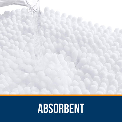 OLANLY Bathroom Rugs 59x35, Extra Soft Absorbent Chenille Bath Rugs, Rubber Backing Quick Dry, Machine Washable Bath Mats for Bathroom Floor, Tub and Shower, Home Decor Accessories, White