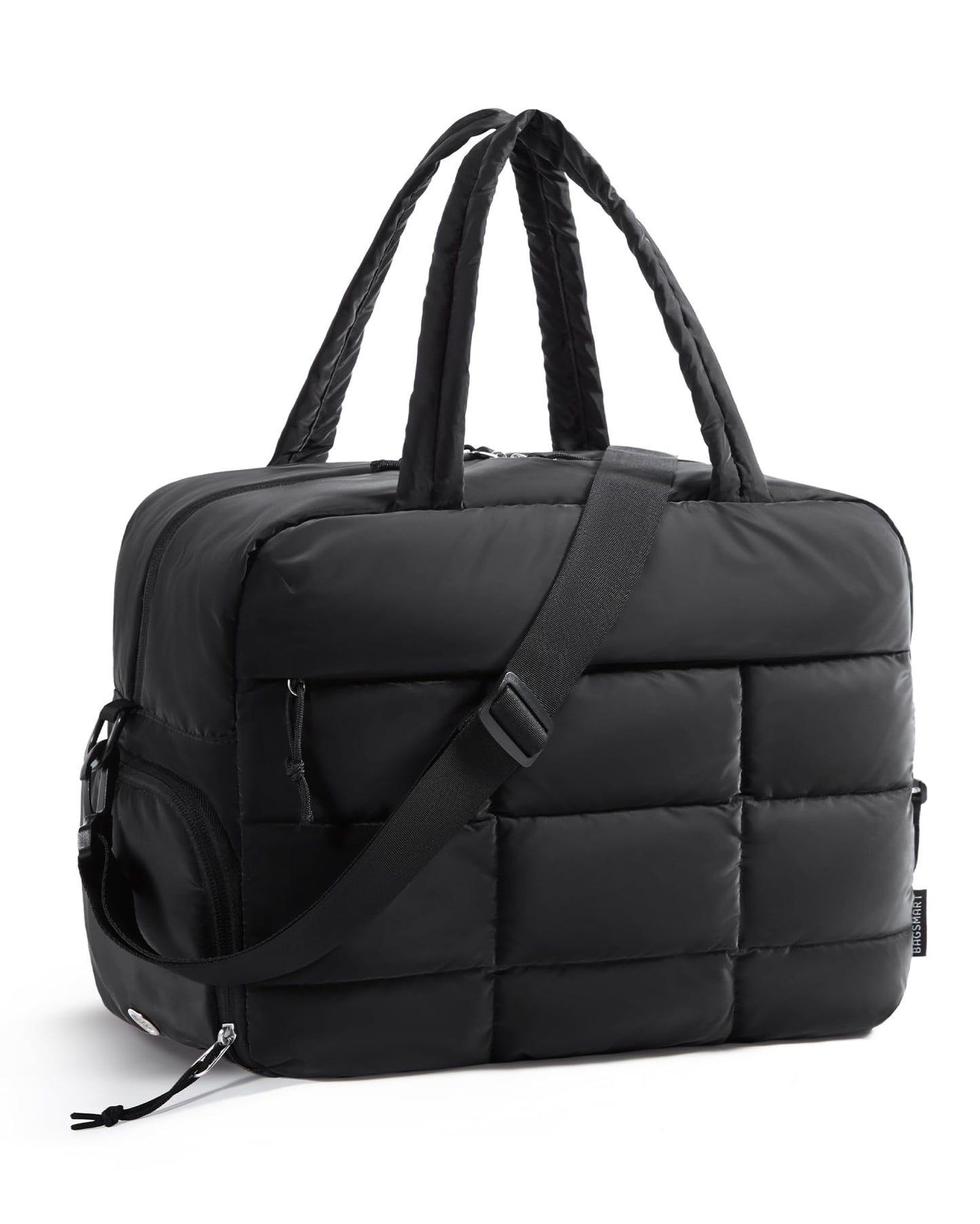 BAGSMART Small Gym Bag for Women, 23L Carry on Travel Duffle, Water-resistant Dance Bag with Shoe Compartment, Black