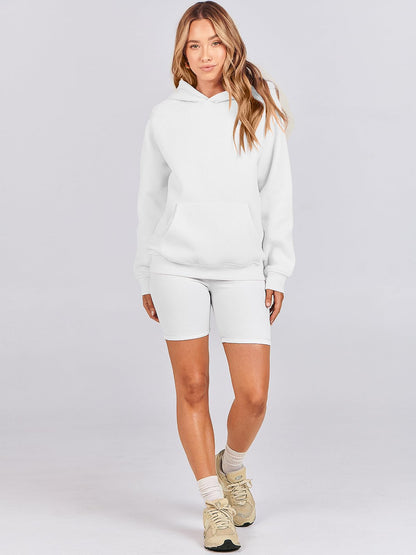 ANRABESS Women Hoodies Oversized Fleece Long Sleeve Comfy Casual Basic Pullover Sweatshirts 2024 Fall Outfits Sweater White Small