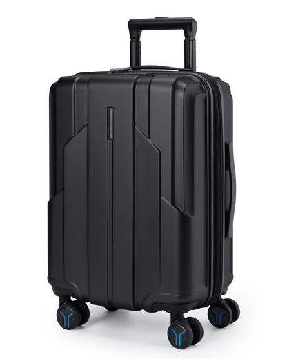 BAGSMART Carry On Luggage 22x14x9 Airline Approved, 1OO% PC Hardside Expandable Luggage with TSA Lock, 20 Inch Travel Suitcase with Spinner Wheels, Black