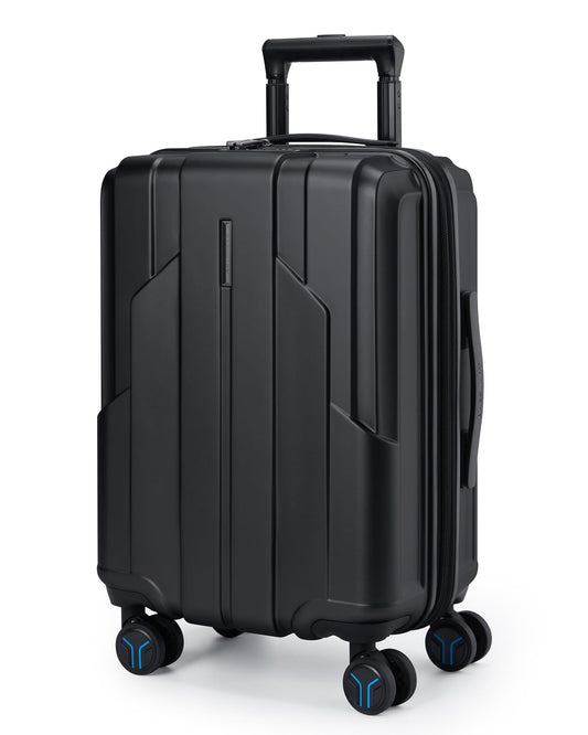 BAGSMART Carry On Luggage 22x14x9 Airline Approved, 1OO% PC Hardside Expandable Luggage with TSA Lock, 20 Inch Travel Suitcase with Spinner Wheels, Black