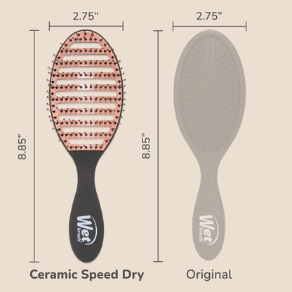 Wet Brush Ceramic Speed Dry Hair Brush, Black - Vented Design & Soft HeatFlex Bristles Are Blow Dry Safe - Ergonomic Handle Manages Tangles - Pain-Free Hair Accessories