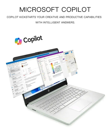 HP 2025 Business Laptop Computer - w/Microsoft Office Lifetime & External DVD Drive • 16GB RAM • 128GB UFS & 256GB Extend Micro SD • Intel 4-Core Processor • HD Display • Win11 Pro(Green)