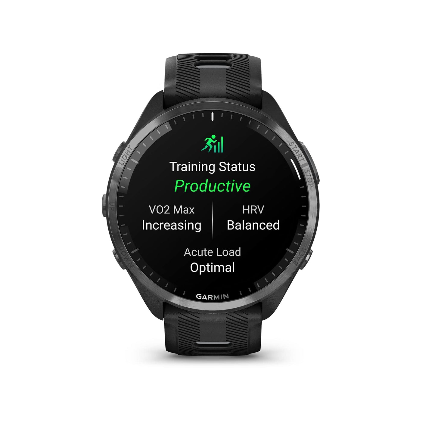 Garmin Forerunner® 965 Running Smartwatch, Colorful AMOLED Display, Training Metrics and Recovery Insights, Black and Powder Gray, 010-02809-00