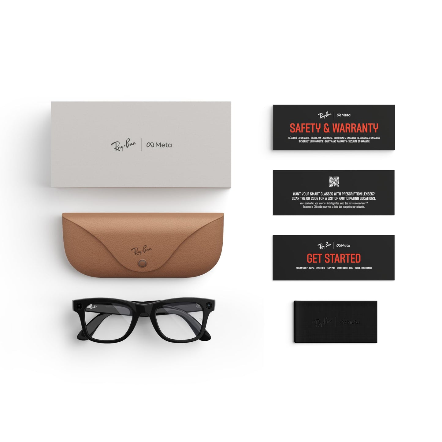 Ray-Ban Meta (Gen 1), Wayfarer, Shiny Black | Smart AI Glasses for Men, Women — 12 MP Ultra-Wide Camera, Open-Ear Speakers for Audio, Video Recording and Bluetooth — Clear Lenses — Wearable Technology