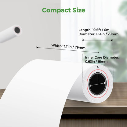MUNBYN Thermal Receipt Paper 3 1/8 x 19.6ft, 50 Rolls Receipt Paper Work for Star Micronics TSP100 TSP143 Epson 80mm Receipt Printer Square POS Register, BPA Free (80 * 30mm x 50 rolls)
