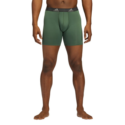 adidas Microfiber, Performance Boxer Briefs Underwear Pack for Men, Green Oxide/Grey/Pulse Blue/P, Small