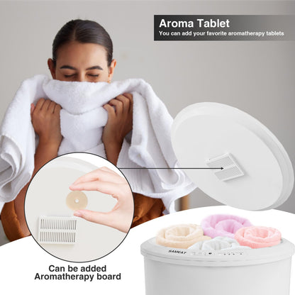 SAMEAT Heated Towel Warmers for Bathroom - Large Towel Warmer Bucket, Wood Handle, Auto Shut Off, Fits Up to Two 40"X70" Oversized Towels, Best Ideals
