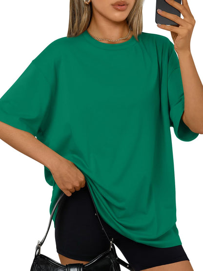 Trendy Queen Womens Oversized St Patricks Day Shirt Fashion Workout Plus Size Tops Short Sleeve Gym Clothes 2026 Green M