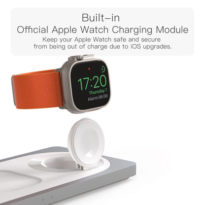 3 in 1 Charging Station for Apple Devices: Used for iPhone and Watch Charging Station with Magsafe Charger Stand, Wireless Charger for iPhone15/14/13/12, Apple Watch 1-9/Ultra, AirPods 3 Pro