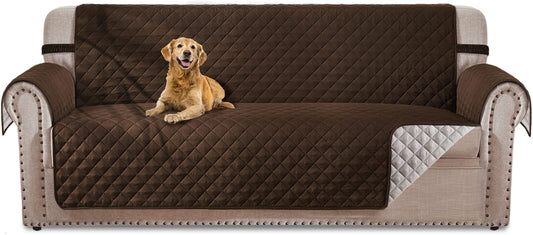 HOMERILLA Couch Cover Sofa Covers Washable Couch Covers for 3 Cushion Couch Sofa Pet Friendly Couch Covers for Dogs Reversible Sofa Cover (68" Sofa, Chocolate/Beige)