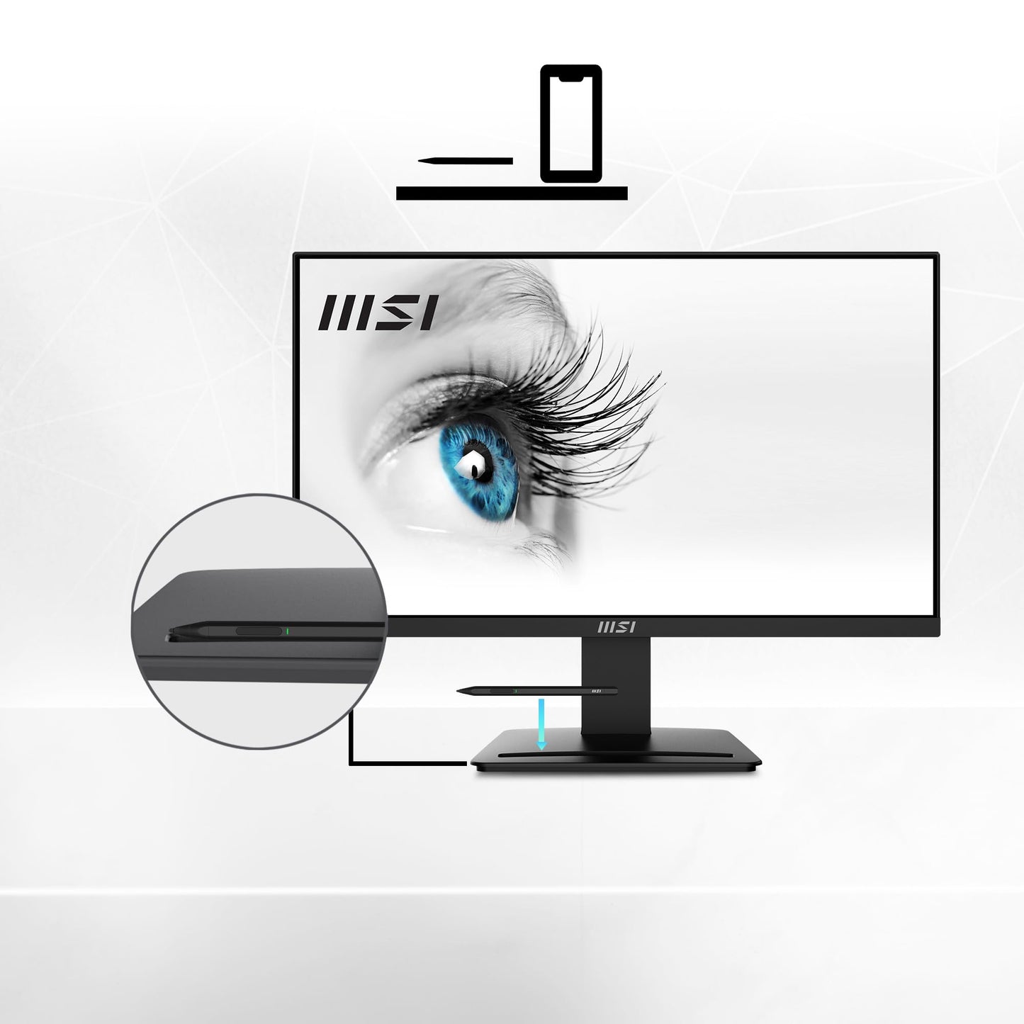 MSI PRO MP2412, 24", 1920 x 1080 (FHD), FreeSync, 100Hz, TUV Certified Eyesight Protection, 1ms, VGA, HDMI, Black