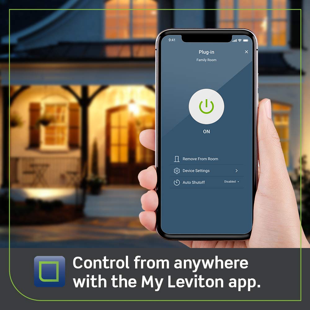 Leviton Decora Smart Plug, Wi-Fi 2nd Gen, Works with Matter, My Leviton, Alexa, Google Assistant, Apple Home/Siri & Wire-Free Anywhere Companions for Switched Outlet, D215P-2RW, White