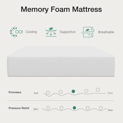 Novilla Queen Mattress, 10 Inch Queen Size Memory Foam Mattress in a Box, Gel Memory Foam Mattress for Comfort Sleep &Cooling Night Sleep, CertiPUR-US Certified