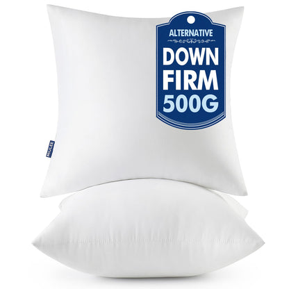MIULEE Throw Pillows Inserts, Pack of 2 18x18 Inch 100% Virgin Fiber Filling Bed Couch Pillows