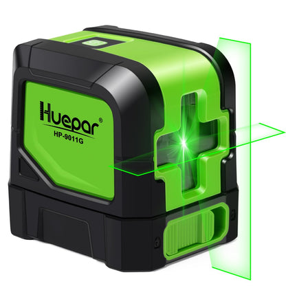 HUEPAR Laser Level Classic, 100ft Self Leveling Green Cross Line Laser for Picture Hanging, Tile, Decoration & DIY Indoor Construction – 360° Magnetic Base & Battery Included