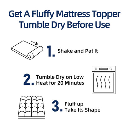 Mattress Topper Queen for Back Pain, Extra Thick Mattress Pad Cover, Plush Pillow Top, Deep Elastic Pocket, White