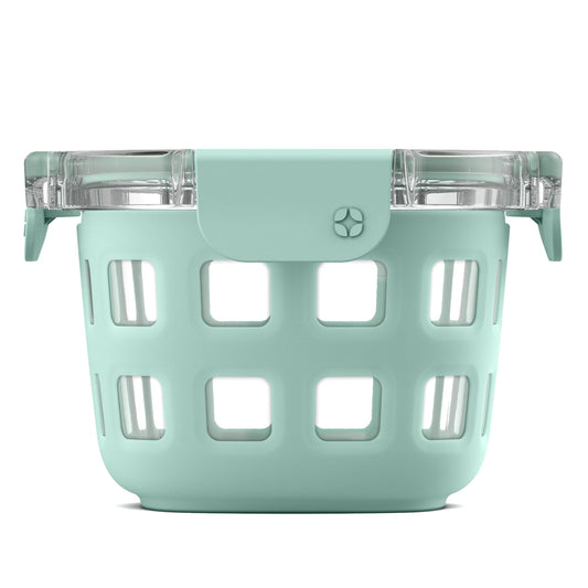 Ello DuraGlass Rounds Glass Food Storage Containers - Meal Prep Bowls with Silicone Sleeve and Airtight Lids, 2 Cup, Yucca