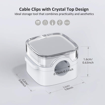 TIKIWIK Cord Holder, 6 Pack Magnetic Cable Clips, Strong Adhesive Cord Holder for Nightstand Desk Organizer Kitchen Appliances Car Wall Office Phone Wire Keeper, Clear White