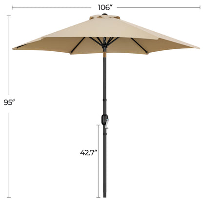 Yaheetech 9FT Outdoor Patio Umbrella, Outdoor Table Umbrella with Push Button Tilt and Crank, Yard Sun Shade, UV Protection Waterproof for Garden/Deck/Backyard/Pool