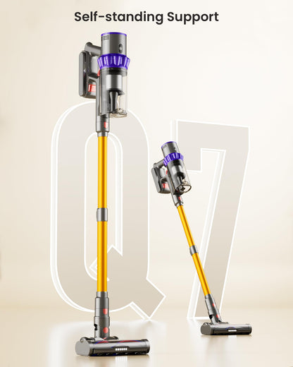 Cordless Vacuum Cleaner, 550W 45KPA 70Mins Self-Standing Vacuum Cleaners for Home, Stick Vacuum Cordless with Wall Mount Charging, LED Display, Upgraded Roller Brush for Carpet,Pet Hair,Hardwood Floor