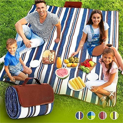 scuddles Extra Large Picnic Blanket Dual Layers Beach Blanket Waterproof Sandproof Outdoor Water-Resistant Handy Mat Tote Spring Summer Camping Blanket Great for The Beach