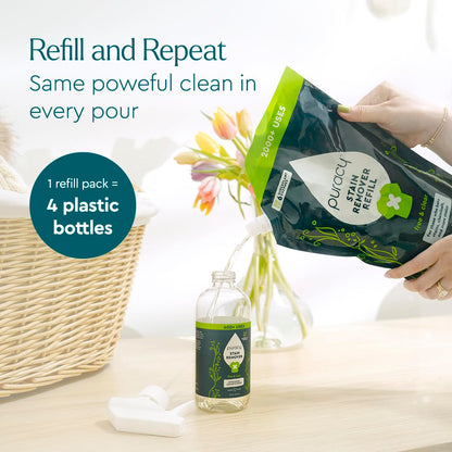 Puracy Stain Remover, Travel and Laundry Stain Cleaner for Clothes, Baby Essentials, Kids Stains, Oil and Fabric Spot Cleaner, Unscented (Stain Remover Spray, 12 fl oz)