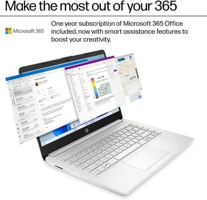 HP Student and Home Laptop with Free Microsoft 365, 16GB RAM, 1.1TB Storage (128GB SSD and 1TB Cloud Storage), Fast Intel Core, Win 11 w/o Earbuds – Perfect for Work & Play