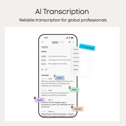Plaud Note AI Voice Recorder, Voice Recorder w/Case, App Control, Transcribe & Summarize with AI Technology, Support 112 Languages, 64GB Memory, Lectures, Meetings, Calls, Black, Non-Pro Version