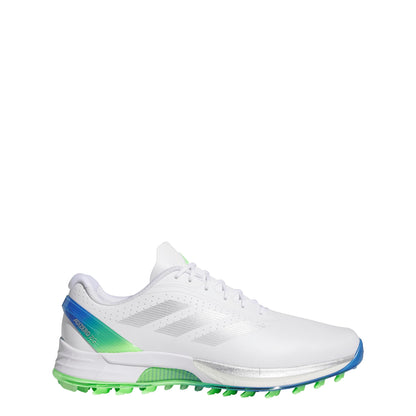 adidas Men's Adizero ZG Spikeless Golf Shoes, Footwear White/Silver Metallic/Lime Burst, 9.5
