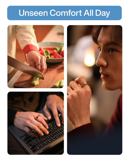 RingConn Gen 2 Air, Ultra-Thin AI Smart Ring, 10-Day Battery Life, Fitness/Sleep/Stress/HR Tracker for Women&Men, No App Fee for Standard Features, iOS & Android Compatible (Size 9, Galaxy Sliver)