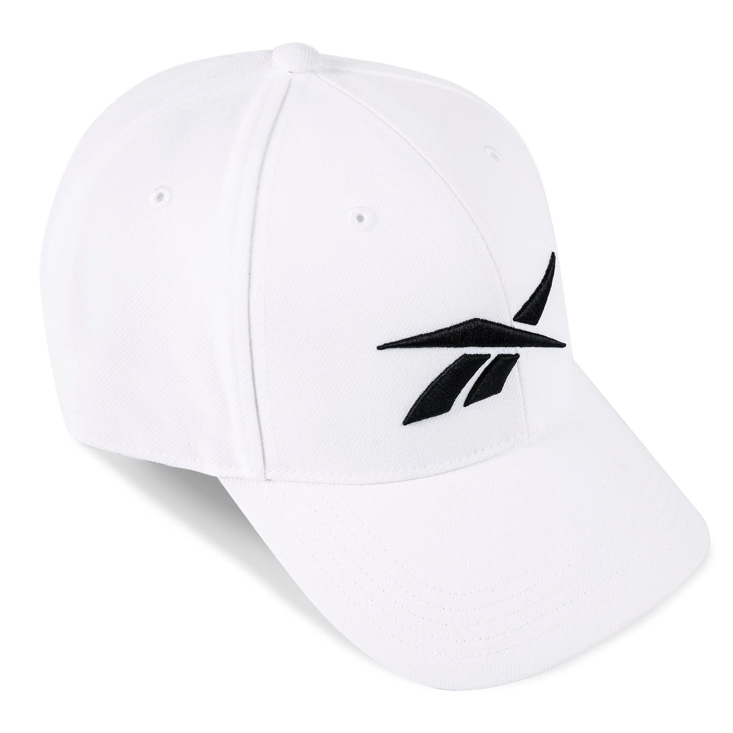 Reebok Medium Curved Brim with Breathable Design Classic Ballcap with Adjustable Snapback for Men and Women (One Size Fits Most), White