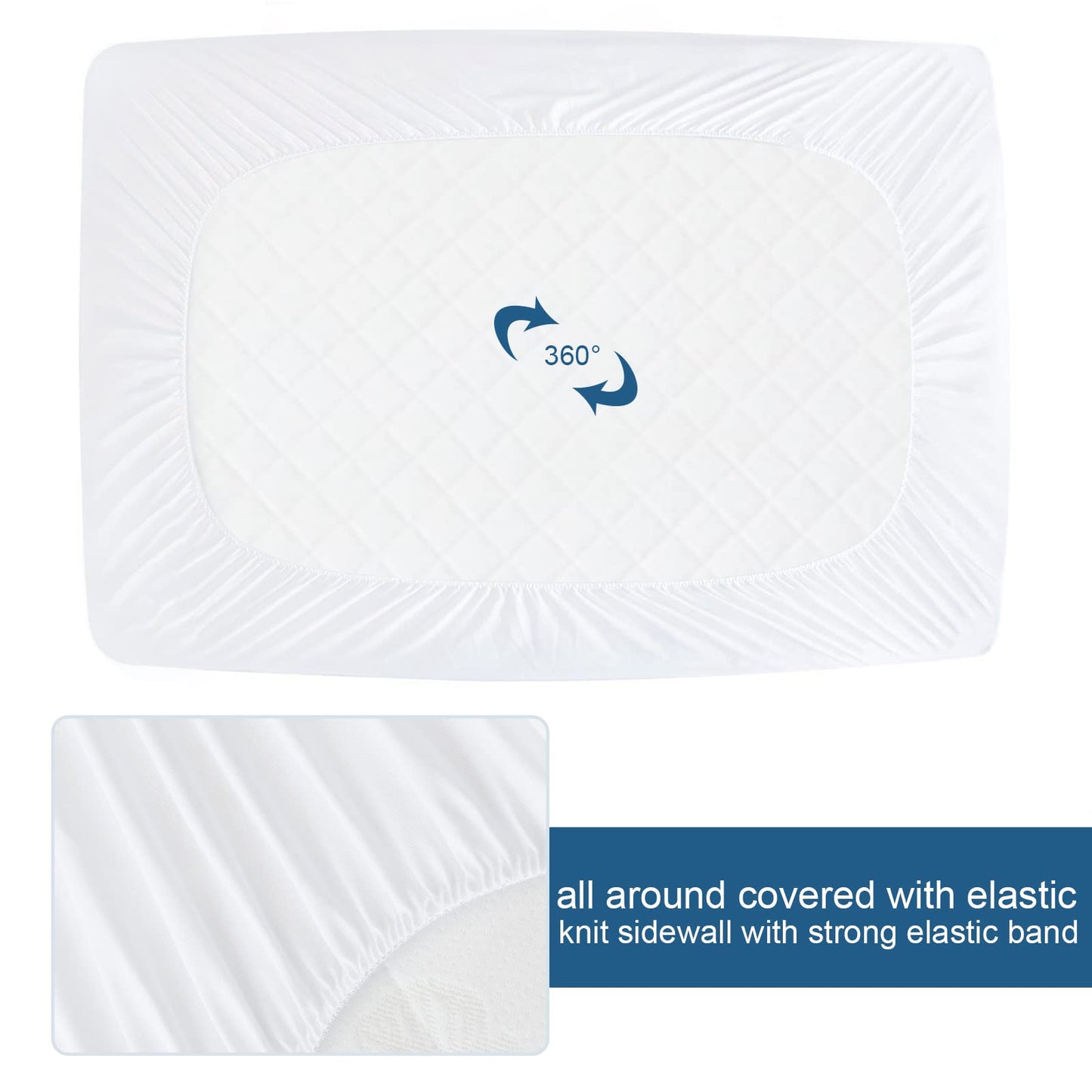 Queen Mattress Protector Waterproof Cover Absorbent Fitted Sheet up - 18'' Deep Pocket Mattress Cover Queen Size Bed Sheets, Terry Machine Wash Protection Mattress Protector Queen