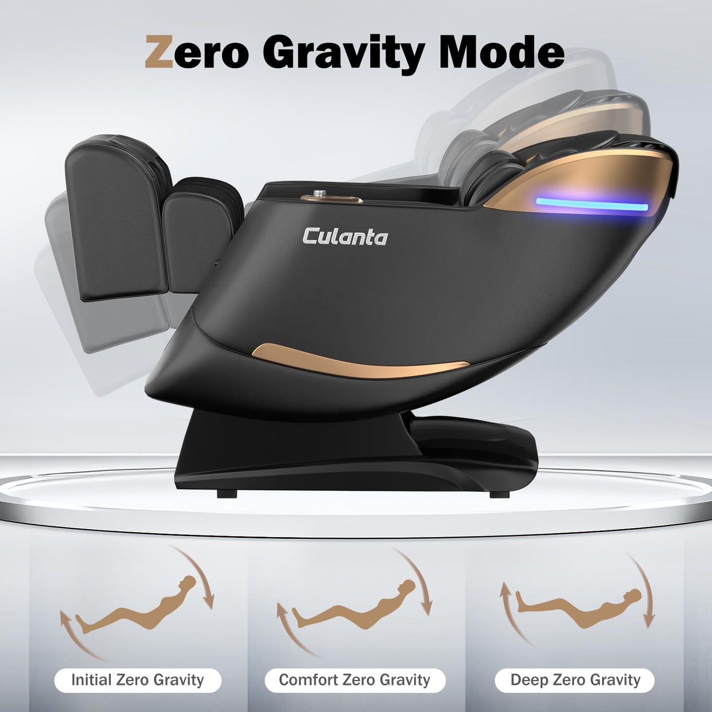 Culanta Massage Chair Full Body, Zero Gravity SL-Track Shiatsu Massage Recliner Chair with Body Scan, Airbags, Foot Rollers, Deep Yoga Stretch, Heating (U1-Black)