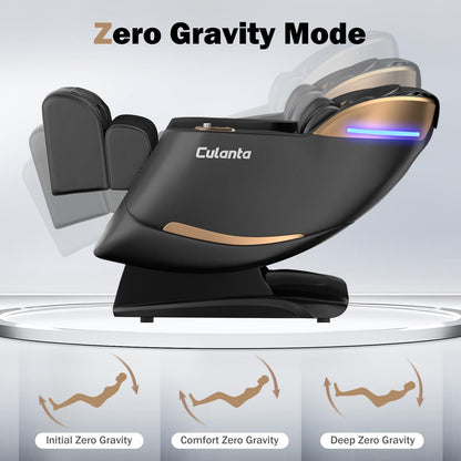 Culanta Massage Chair Full Body, Zero Gravity SL-Track Shiatsu Massage Recliner Chair with Body Scan, Airbags, Foot Rollers, Deep Yoga Stretch, Heating (U1-Black)