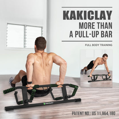 KAKICLAY 2025 Upgrade Multi-Grip Pull Up Bar with Smart Larger Hooks Technology - USA Original Patent, Designed, Shipped, Warranty