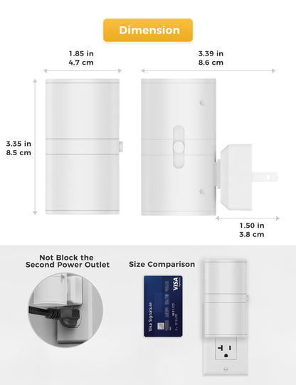 L LOHAS LED Night Light, Bright Night Light, Night Lights Plug into Wall, Daylight White, Dimmable Night Lights White Shade, Light Sensor, Decorative Night Lights for Hallway Bathroom Kitchen, 2 Pack