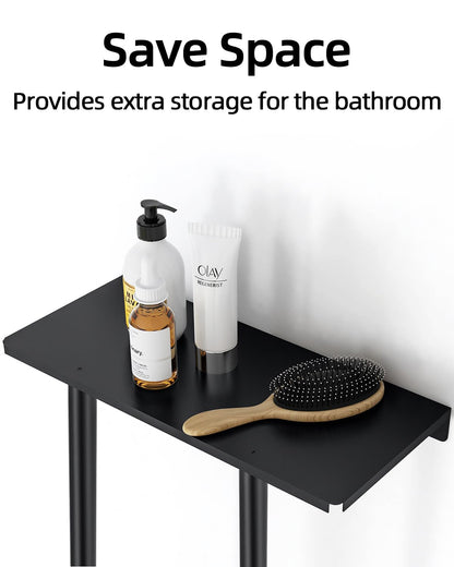 STWWO Towel Racks for Bathroom, Bathroom Towel Storage Wall Mounted 30 inch with Shelf Can Holds 6 Large Towels, Wall Towel Rack for Rolled Towels, Black