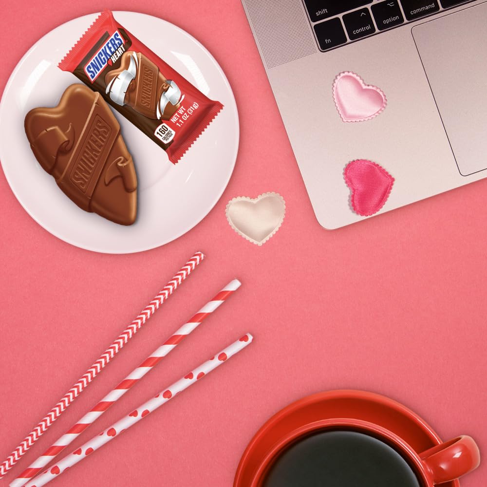 Snickers Milk Chocolate Hearts, 1.10 oz, Pack of 36