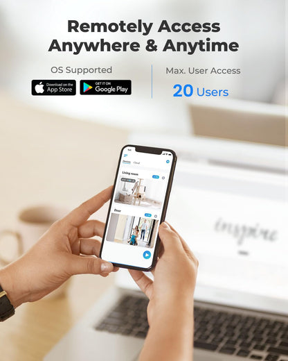 REOLINK Smart 5MP 8CH Home Security Camera System, 4pcs Wired PoE IP Cameras Outdoor with Person/Pet/Vehicle Detection, 4K 8CH NVR with 2TB HDD for 24-7 Recording, RLK8-520D4-5MP